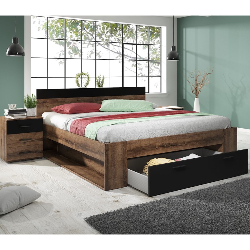  Bayda: Doppelbett Stauraum Schwarzeiche 