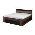 Stauraum-Doppelbett 160x200cm schwarz Eiche Lattenrost Bayda Aktion