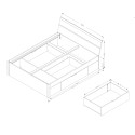 Weißes Doppelbett 160x200cm Lattenrost Seitenschubladen Loix Sales