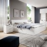 Weißes Doppelbett 160x200cm Lattenrost Seitenschubladen Loix Verkauf