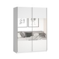 Weißer Schlafzimmerschrank mit Spiegelschiebetüren 120x61x210 Many Aktion