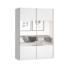 Weißer Schlafzimmerschrank mit Spiegelschiebetüren 120x61x210 Many Aktion
