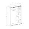 Weißer Kleiderschrank 150x61x210 Schiebespiegeltüren Olette Rabatte