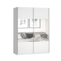 Weißer Kleiderschrank 150x61x210 Schiebespiegeltüren Olette Aktion
