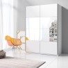 Weißer Kleiderschrank 150x61x210 Schiebespiegeltüren Olette Verkauf