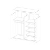 Weißer Schlafzimmerschrank Schiebespiegeltüren 180x60x210 Sidey Rabatte