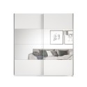 Weißer Schlafzimmerschrank Schiebespiegeltüren 180x60x210 Sidey Angebot