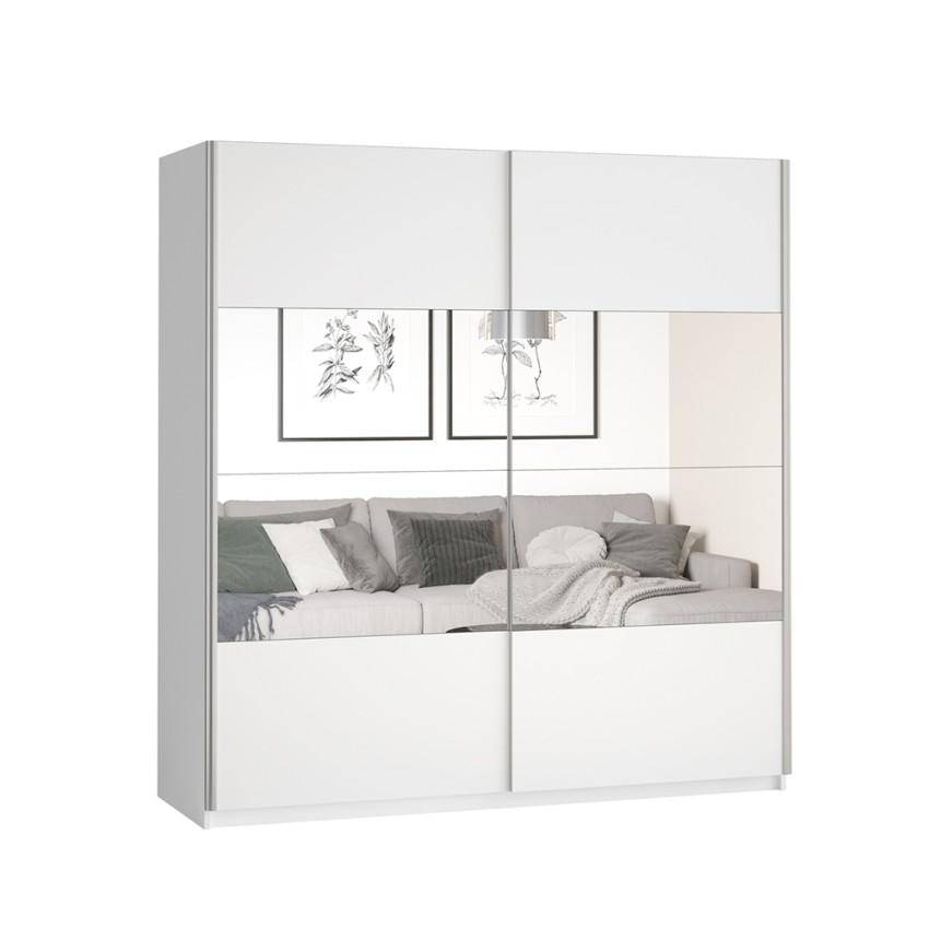 Weißer Schlafzimmerschrank Schiebespiegeltüren 180x60x210 Sidey Aktion Weißer Schlafzimmerschrank Schiebespiegeltüren 180x60x210 Sidey Aktion