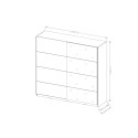 Kleiderschrank 2 Schiebespiegeltüren 200x60x210 weiß Mathea Sales