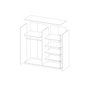 Kleiderschrank 2 Schiebespiegeltüren 200x60x210 weiß Mathea Rabatte