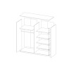 Kleiderschrank 2 Schiebespiegeltüren 200x60x210 weiß Mathea Rabatte
