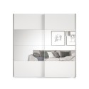 Kleiderschrank 2 Schiebespiegeltüren 200x60x210 weiß Mathea Angebot