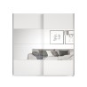 Kleiderschrank 2 Schiebespiegeltüren 200x60x210 weiß Mathea Angebot