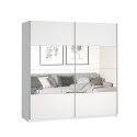 Kleiderschrank 2 Schiebespiegeltüren 200x60x210 weiß Mathea Aktion