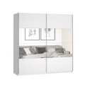 Kleiderschrank 2 Schiebespiegeltüren 200x60x210 weiß Mathea Aktion