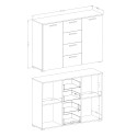 Schwarzer Schlafzimmer Kommode Schubkasten 4 Schubladen 2 Türen 132x38x93 Lyssa Sales