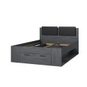 Anthe Bett 1,5-Platz 140x200cm, Eiche Dunkel mit Schubladen-Stauraum Aktion