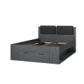 Anthe Bett 1,5-Platz 140x200cm, Eiche Dunkel mit Schubladen-Stauraum Aktion