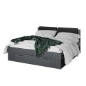 Doppelbett mit schwarzem Bettkasten 180x200 Lattenrost Kopfteil Horseg Angebot