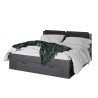 Doppelbett mit schwarzem Bettkasten 180x200 Lattenrost Kopfteil Horseg Angebot