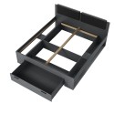 Doppelbett mit schwarzem Bettkasten 180x200 Lattenrost Kopfteil Horseg Sales