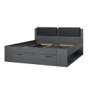 Doppelbett mit schwarzem Bettkasten 180x200 Lattenrost Kopfteil Horseg Aktion