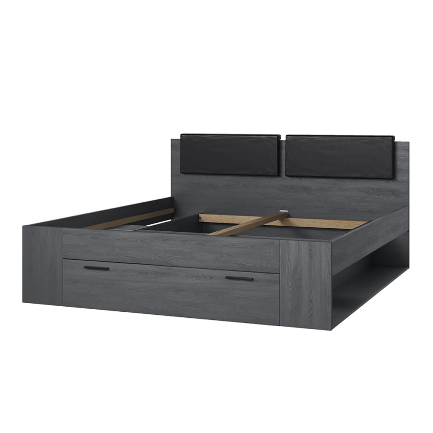Doppelbett mit schwarzem Bettkasten 180x200 Lattenrost Kopfteil Horseg Aktion Doppelbett mit schwarzem Bettkasten 180x200 Lattenrost Kopfteil Horseg Aktion