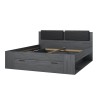 Doppelbett mit schwarzem Bettkasten 180x200 Lattenrost Kopfteil Horseg Aktion