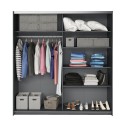 Moderner Kleiderschrank aus dunkler Eiche 2 Schiebespiegeltüren 200x61x210 Saone Angebot