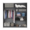 Moderner Kleiderschrank aus dunkler Eiche 2 Schiebespiegeltüren 200x61x210 Saone Angebot