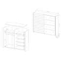 Kleiderschrank Schiebetüren Spiegel 220x61x210 Eiche dunkel Wamin Rabatte