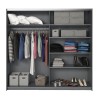 Kleiderschrank Schiebetüren Spiegel 220x61x210 Eiche dunkel Wamin Angebot