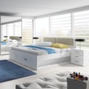 Französisches Doppelbett mit Stauraum 140x200cm Eiche hell Gany Angebot