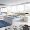 Französisches Doppelbett mit Stauraum 140x200cm Eiche hell Gany Angebot
