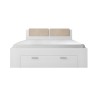 Eiche gebleicht 160x200cm Doppelbett mit Stauraum Lamonthe Sales