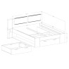 Doppelbett mit Stauraum 180x200cm weiß mit Lattenrost Maddison Lagerbestand