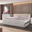 Doppelbett mit Stauraum 180x200cm weiß mit Lattenrost Maddison Verkauf