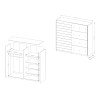 Kleiderschrank Eiche weiß 2 Schiebetüren mit Spiegel 200x61x210 Dailie Sales