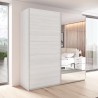Kleiderschrank Eiche weiß 2 Schiebetüren mit Spiegel 200x61x210 Dailie Verkauf