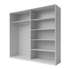 Spiegel-Schiebetüren-Kleiderschrank 220x61x210 Eiche weiß Paine Angebot