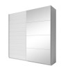 Kleiderschrank Eiche weiß 2 Schiebetüren mit Spiegel 200x61x210 Dailie Aktion