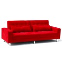 2 3-sitzige Schlafsofas mit verstellbarer Rückenlehne und Doppelkissen Quarzo Fertigbett Maße