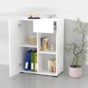 Weißes Büro niedriges Bücherregal Tür Schublade Regal 65x35x89cm Maelis Sales