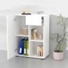 Weißes Büro niedriges Bücherregal Tür Schublade Regal 65x35x89cm Maelis Sales