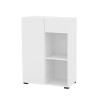 Weißes Büro niedriges Bücherregal Tür Schublade Regal 65x35x89cm Maelis Verkauf