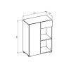 Weißes Büro niedriges Bücherregal Tür Schublade Regal 65x35x89cm Maelis Rabatte