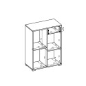 Weißes Büro niedriges Bücherregal Tür Schublade Regal 65x35x89cm Maelis Katalog