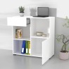 Büro Bücherregal niedrige Schublade Tür 2 Einlegeböden weiß 90x35x89cm Habren Sales