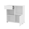 Büro Bücherregal niedrige Schublade Tür 2 Einlegeböden weiß 90x35x89cm Habren Angebot