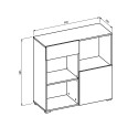 Büro Bücherregal niedrige Schublade Tür 2 Einlegeböden weiß 90x35x89cm Habren Rabatte